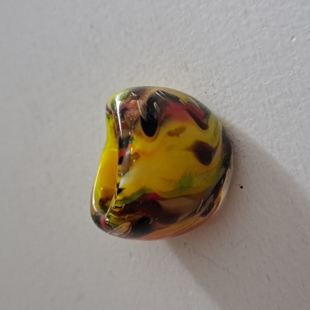VTG marbled bubble glass ring retro funky colorful artsy Mod jewelry ladies - Picture 3 of 8